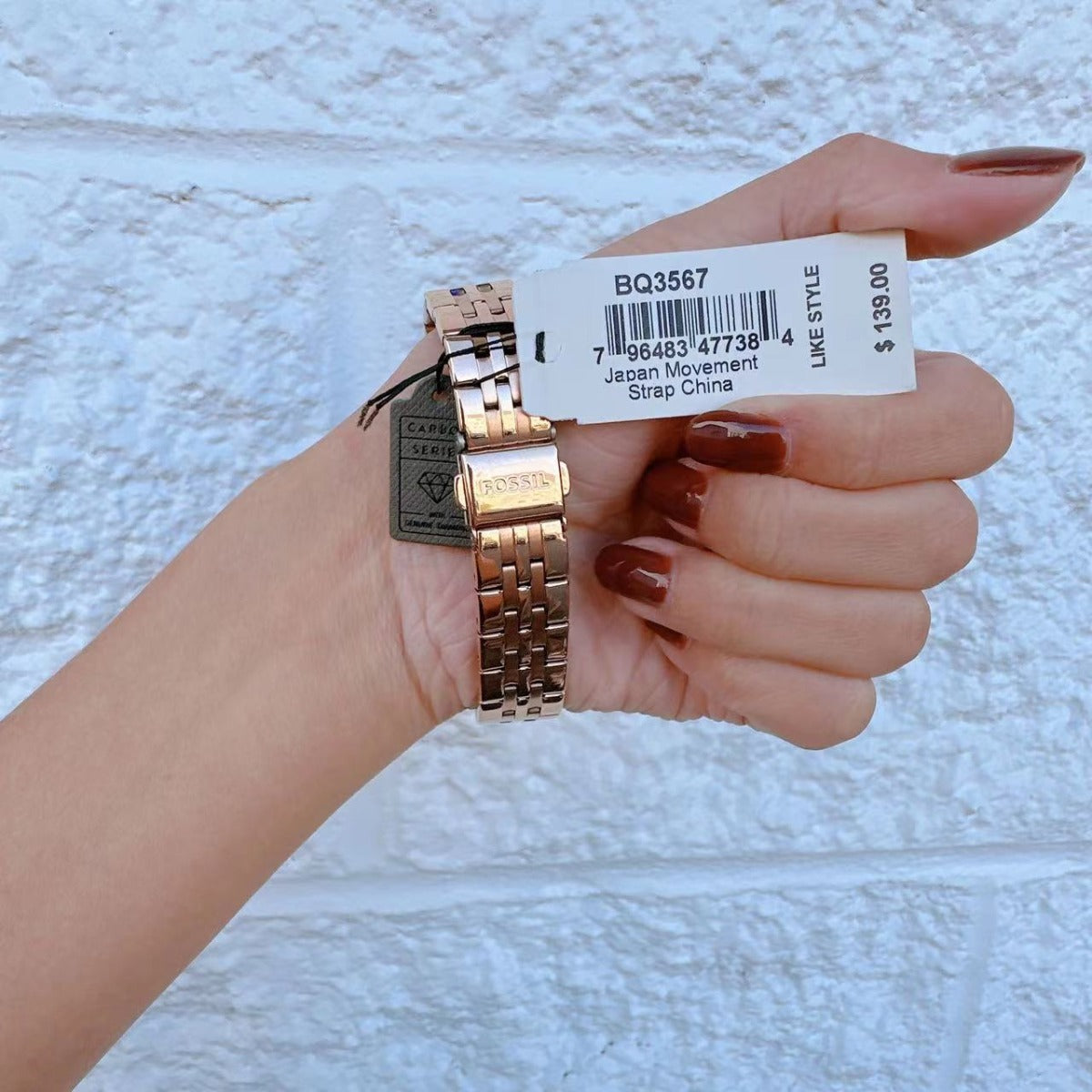 Fossil BQ3567 Lexie Luther Three-Hand Rose Gold-Tone Stainless Steel Watch Fossil BQ3567 Lexie Luther Three-Hand Rose Gold-Tone Stainless Steel Watch